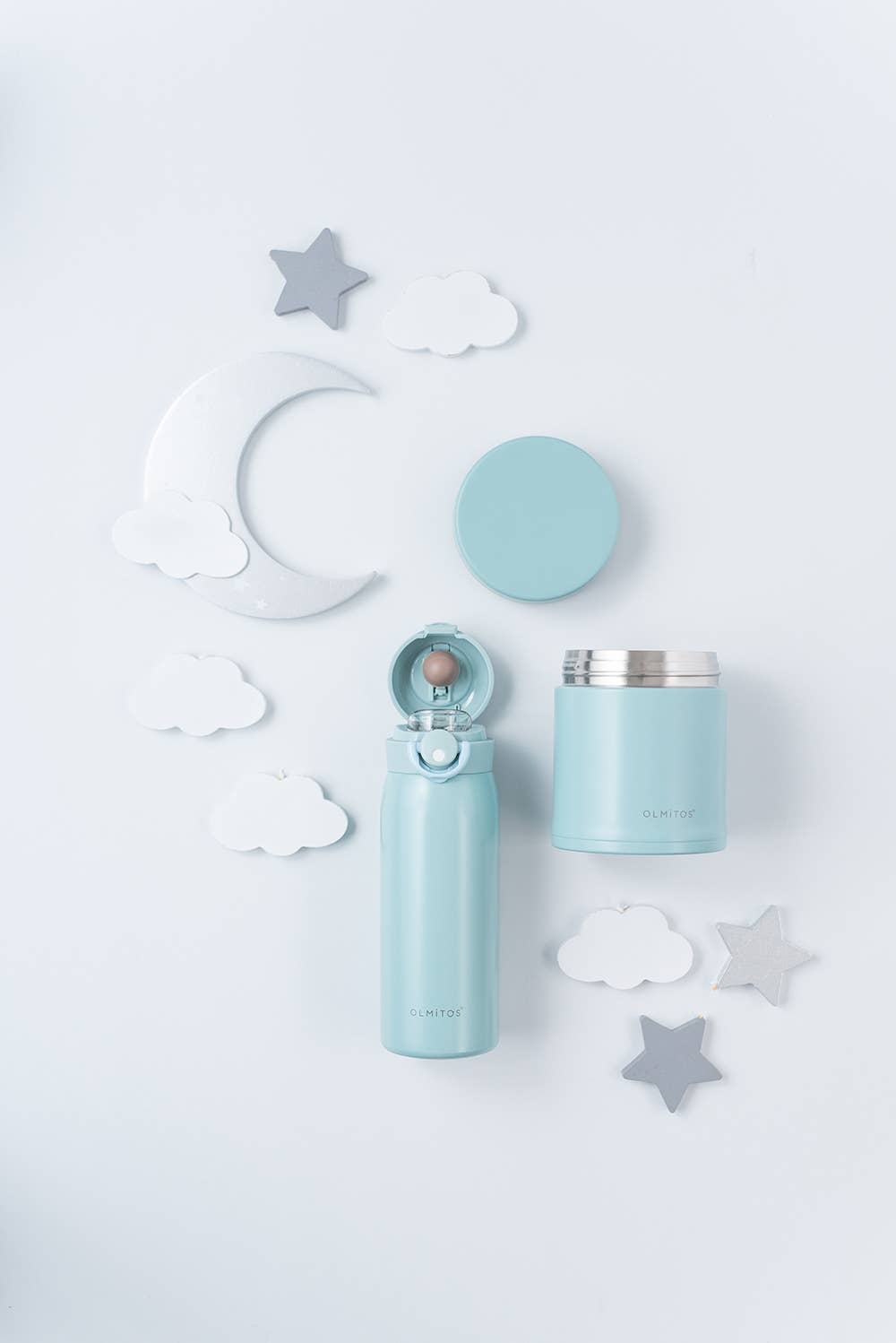 Conjunto de Garrafa Térmica e Recipiente para Alimentos (AZUL SÓLIDO)