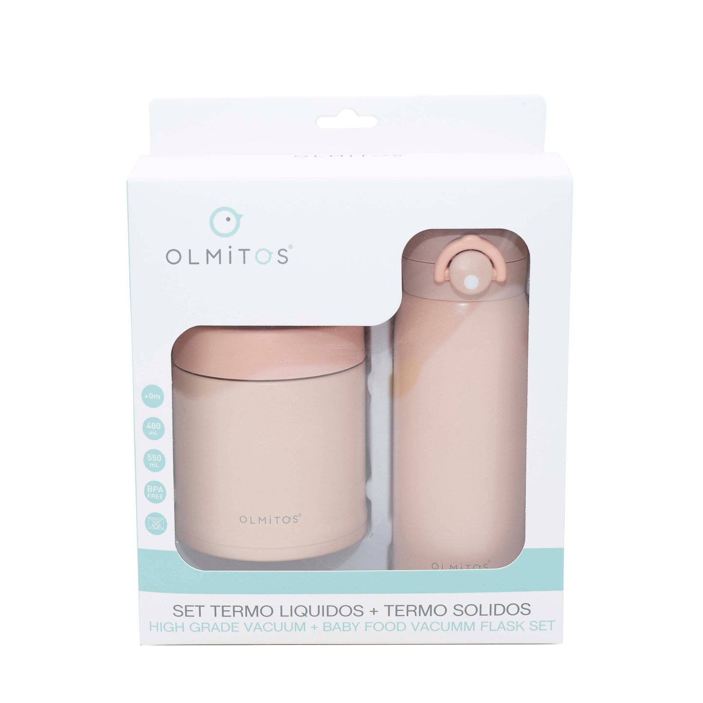 Conjunto de Garrafa Térmica e Recipiente para Alimentos (AZUL SÓLIDO)