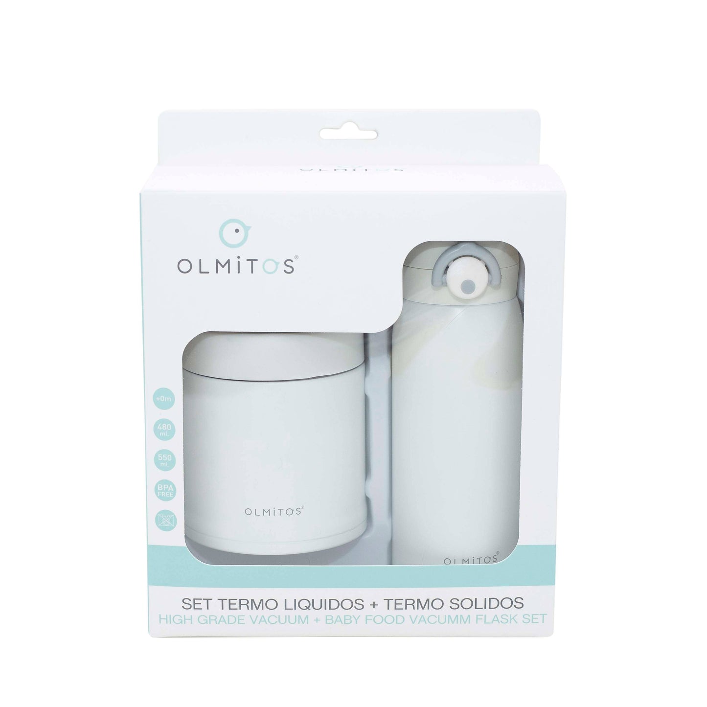 Conjunto de Garrafa Térmica e Recipiente para Alimentos (AZUL SÓLIDO)