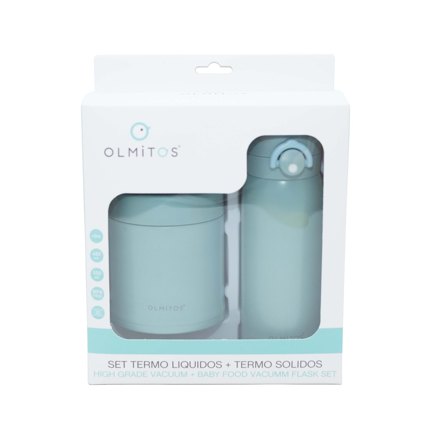 Conjunto de Garrafa Térmica e Recipiente para Alimentos (AZUL SÓLIDO)