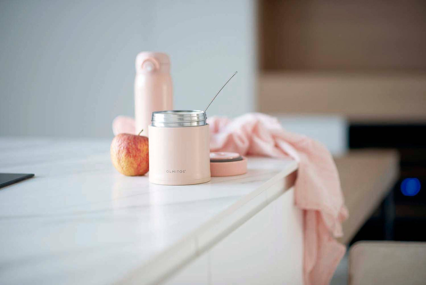 Conjunto de Garrafa Térmica e Recipiente para Alimentos (AZUL SÓLIDO)