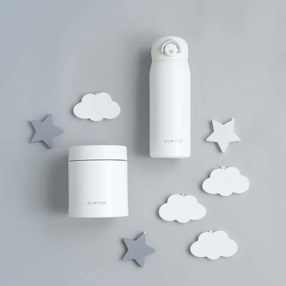 Conjunto de Garrafa Térmica e Recipiente para Alimentos (AZUL SÓLIDO)