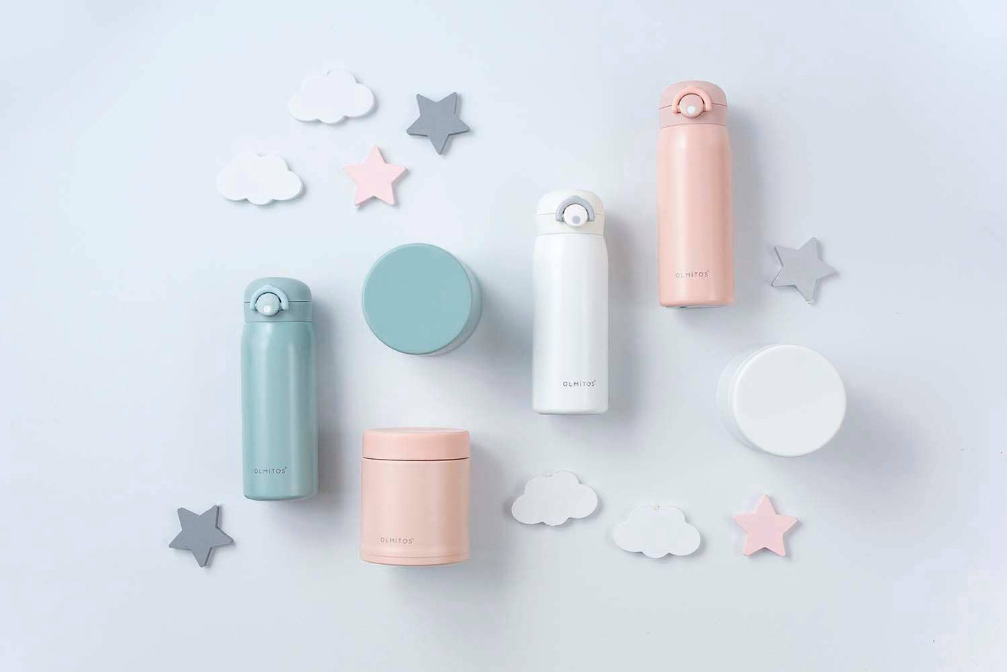 Conjunto de Garrafa Térmica e Recipiente para Alimentos (AZUL SÓLIDO)